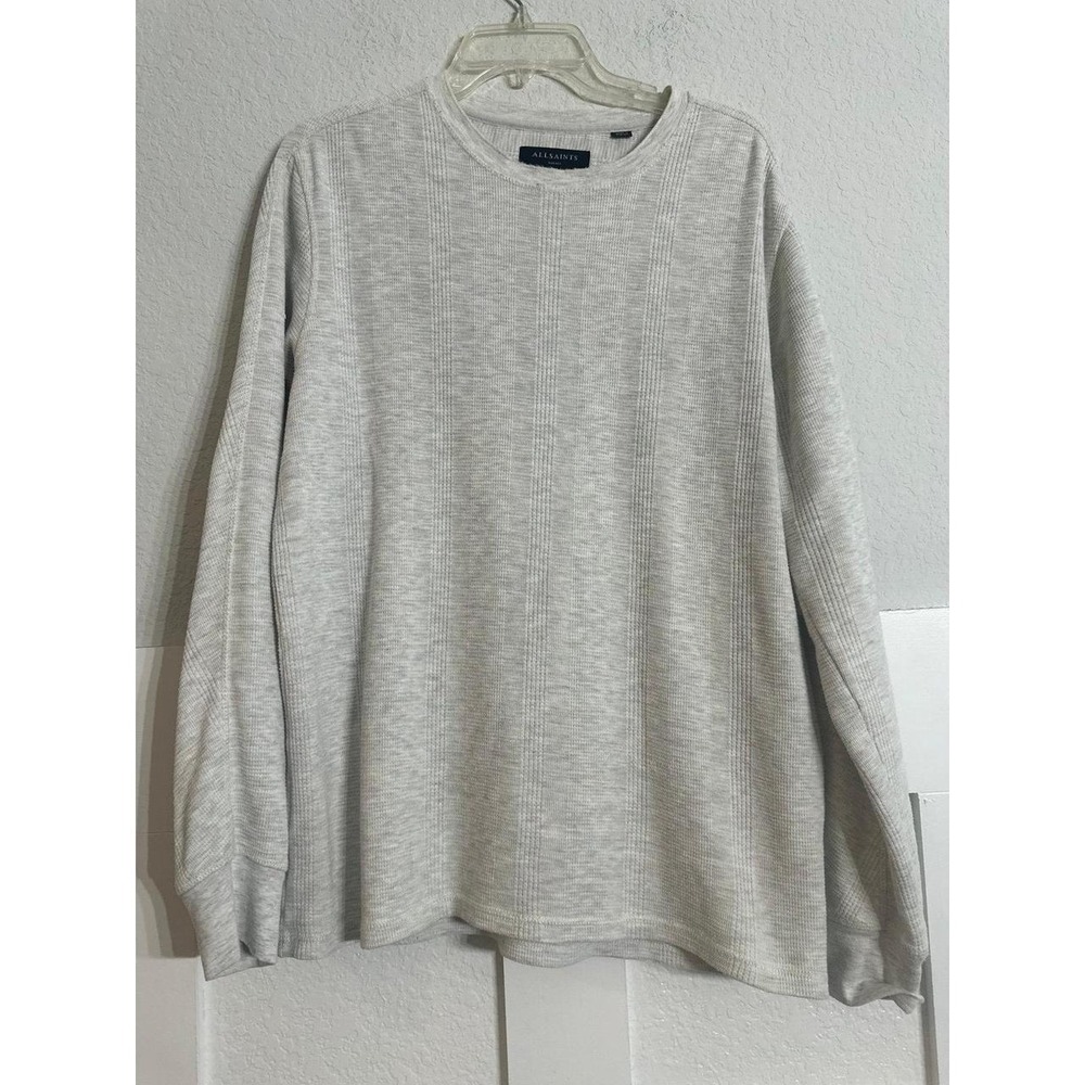 All saints oatmeal textured knit crew neck shirt sweater size small allsaints V9